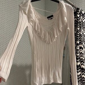 Elegant White Ruffled Women's Top Bobo chic INTERMIX